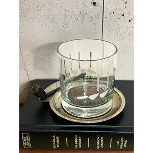 Vtg Golf Coaster Catchall & Cristar Golf Whiskey Glass Decisions Are The Worst